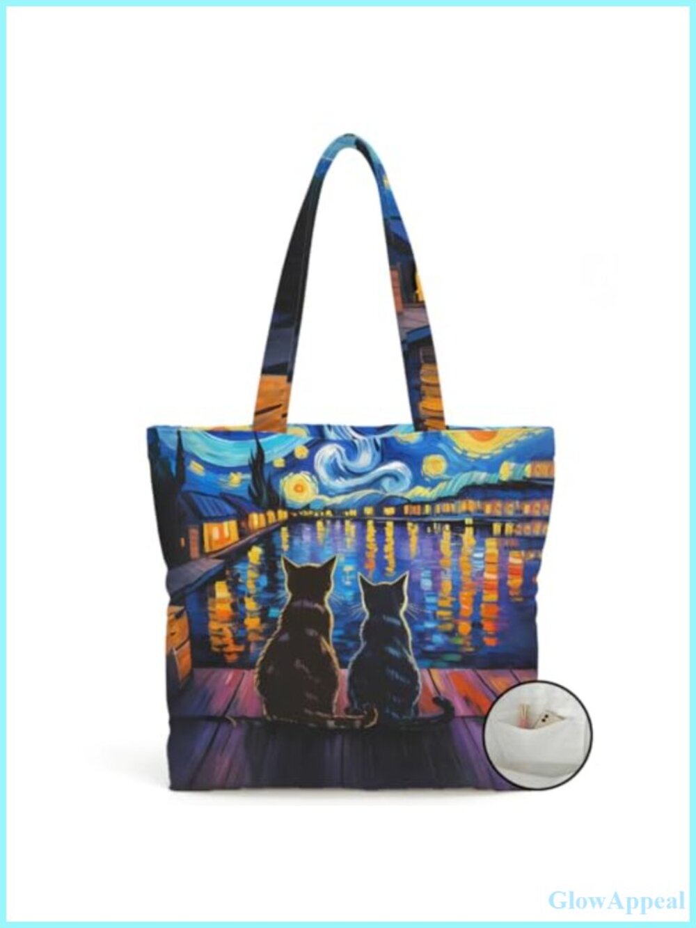 Canvas Tote Bag for Women with Inner Pocket Reusable Shopping Bag
